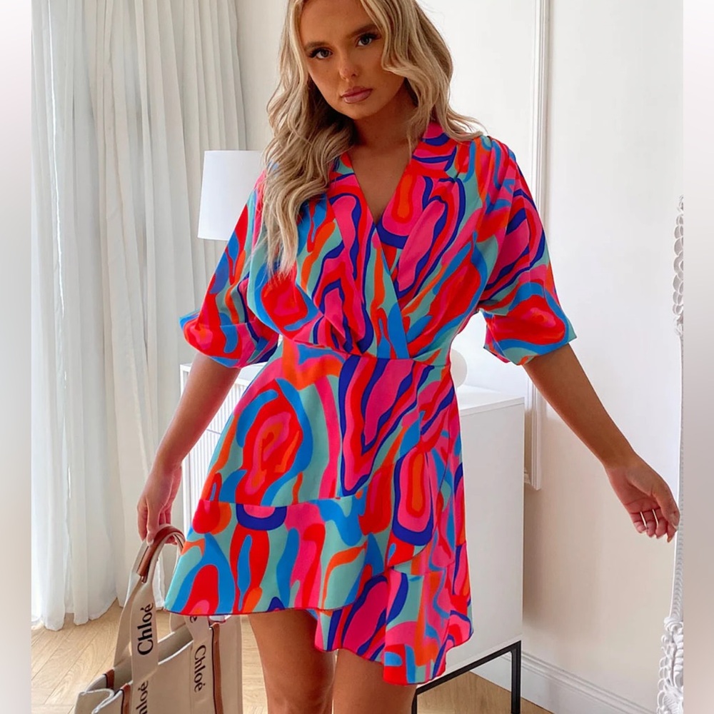 🔥Elegant Vibrant Multicolor Dress - Picture 3 of 6